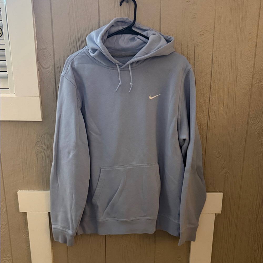 Nike Light Blue Hoodie with White Swoosh